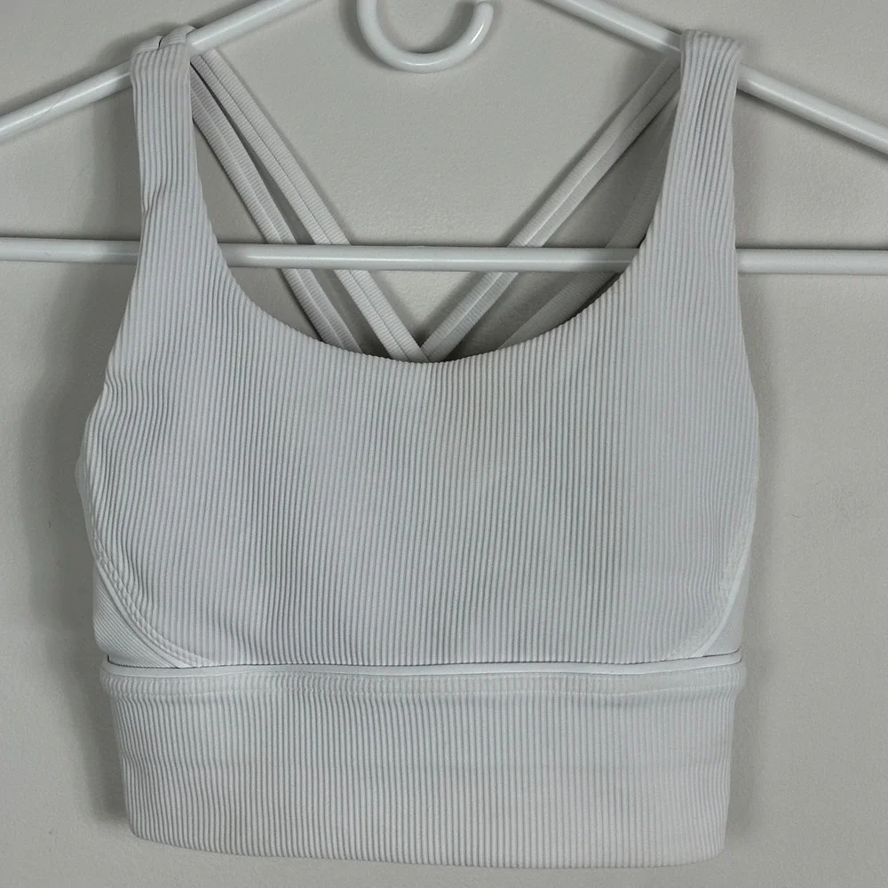 Lululemon Energy Longline Bra Ribbed Luxtremem Womens Size 4‎ Supportive W2BLIS - Picture 7 of 13